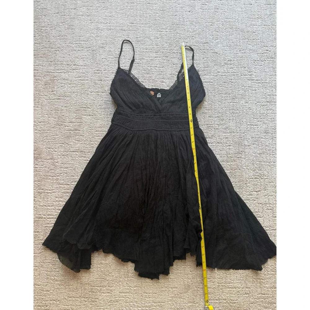 Free People FP One Delia Slip Dress V Neck Gauze Smocked Babydoll Dress M NWT